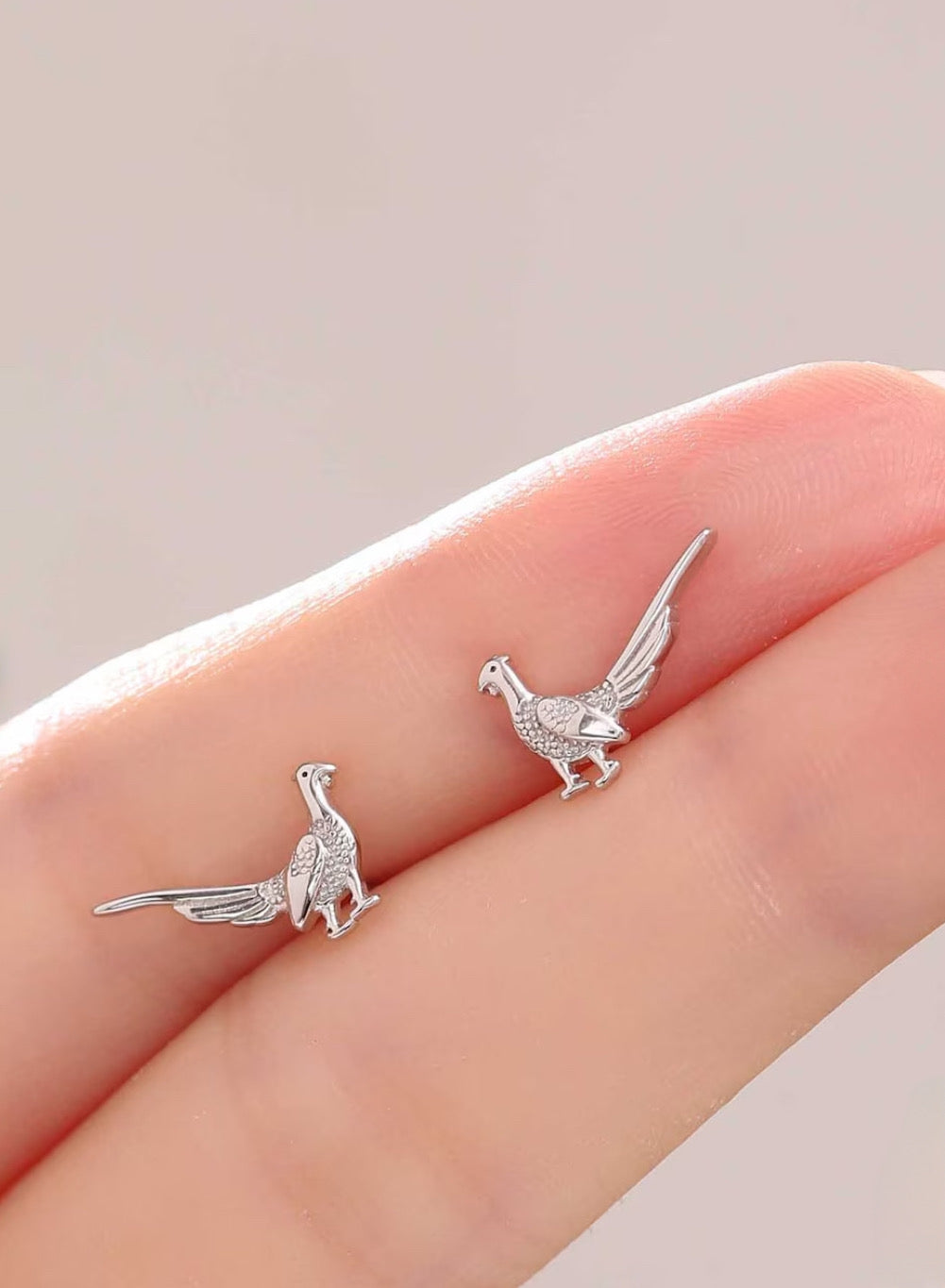 Pheasant Stud Earrings