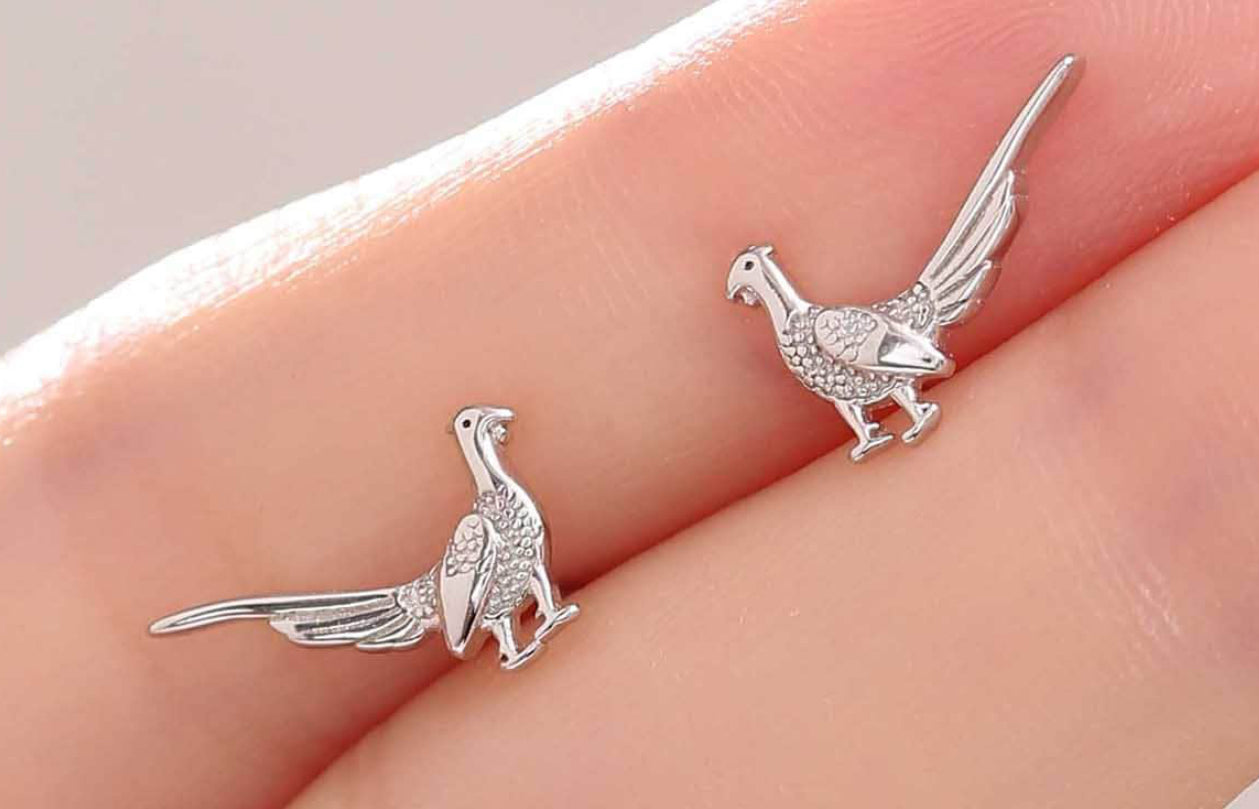 Pheasant Stud Earrings