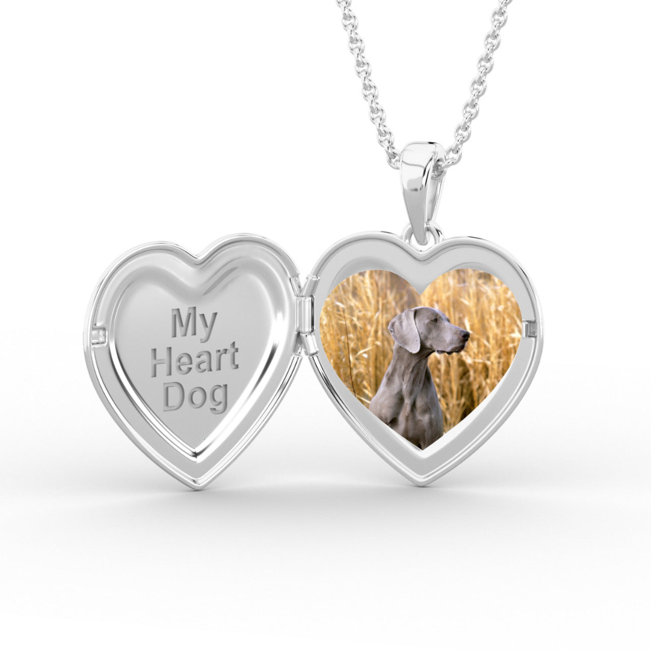 W Heart Locket Necklace